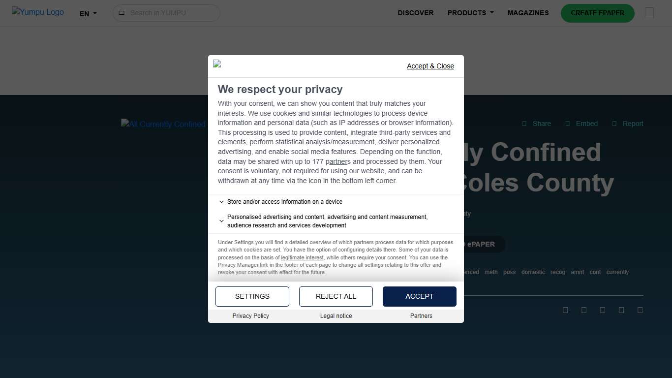 All Currently Confined Inmates - Coles County