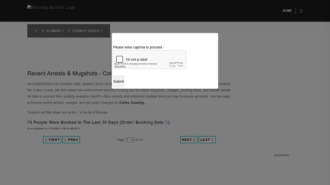 Coles County, Illinois Mugshots RecentlyBooked.com